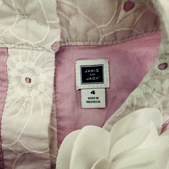Janie and Jack Girls Eyelet Flower Top Size 4 - Picture 5 of 6